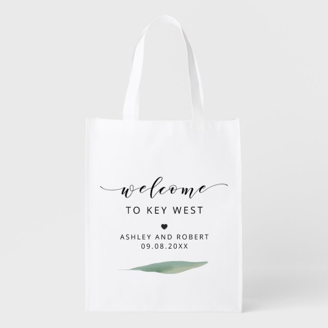 Wedding Welcome Bag + Itinerary, Sage Greenery (Front)