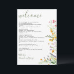 Wedding Welcome Bag Letter Itinerary Wildflowers Holiday Card<br><div class="desc">Wedding welcome letter. Floral calligraphy modern itinerary with wildflowers.</div>