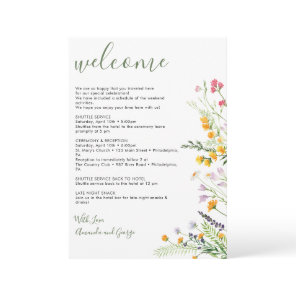 Wedding Welcome Bag Letter Itinerary Wildflowers Holiday Card