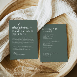 Wedding Welcome Bag Letter & Weekend Timeline Card