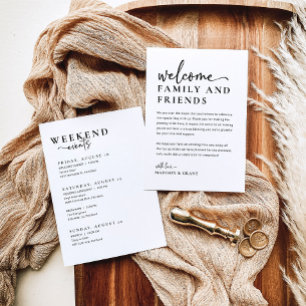 Wedding Welcome Bag Letter & Weekend Timeline Card