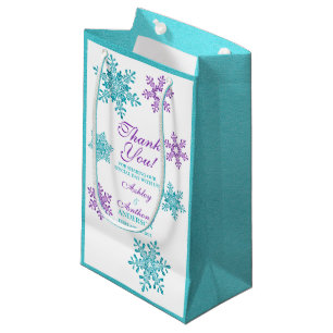 Wedding Welcome Bag Purple Teal Winter Snowflake