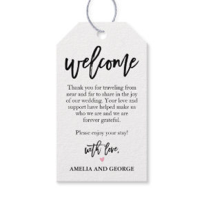 Wedding Welcome Bag Tags Brushed