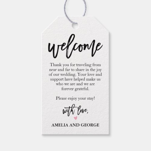 Wedding Welcome Bag Tags Brushed