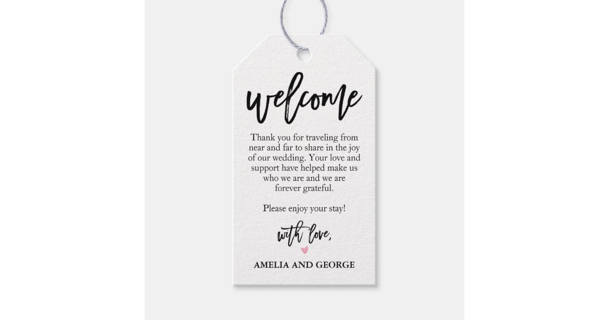 Wedding Welcome Bag Tags Lovely Calligraphy