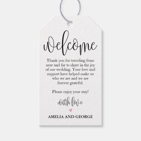 Wedding Welcome Bag Tags Lovely Calligraphy