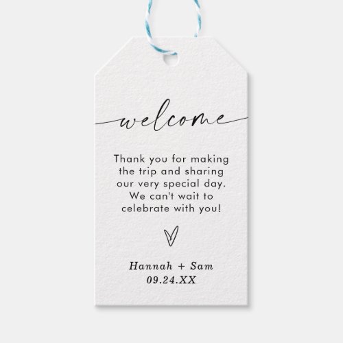 Wedding Welcome Bag Tags  Thank You Favor Tag