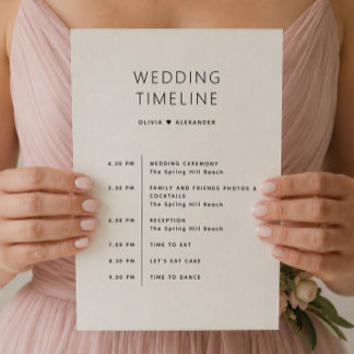 Wedding Welcome Bag | Weekend Itinerary Timeline Invitation