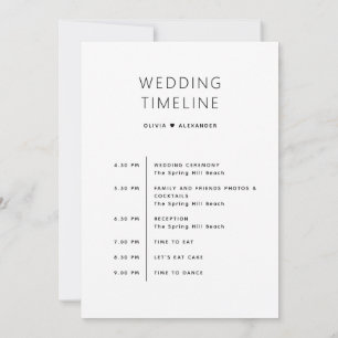 Wedding Welcome Bag   Weekend Itinerary Timeline Invitation
