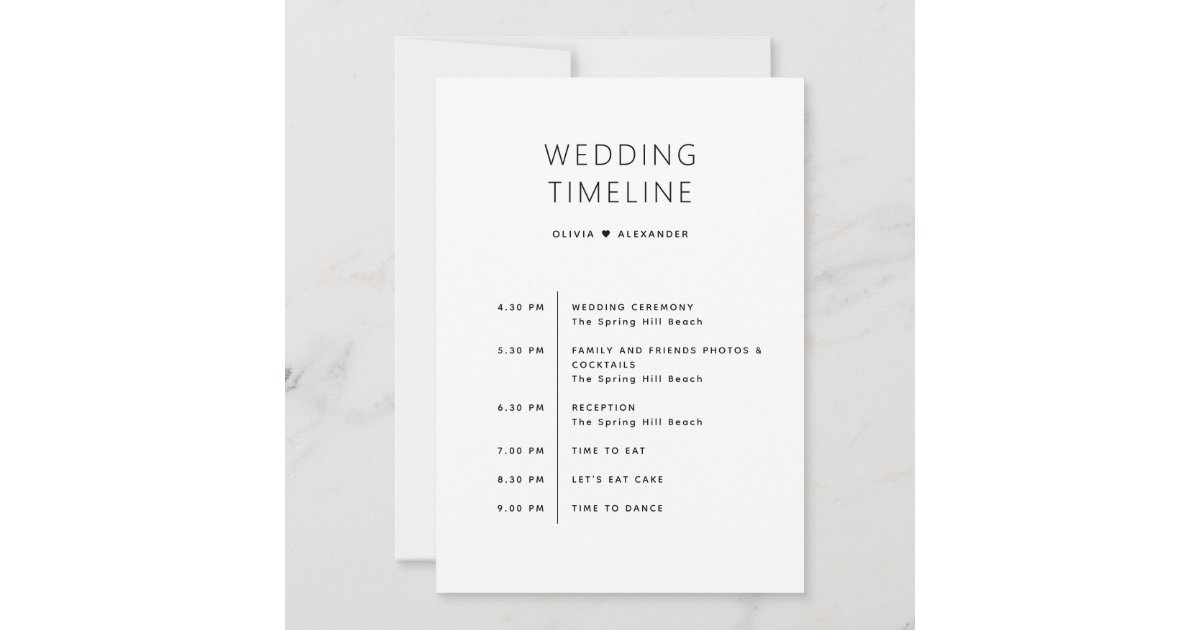 Time Zone Invitation Example Wedding Welcome Bag | Weekend Itinerary Timeline Invitation | Zazzle
