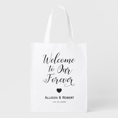 Wedding Welcome Bag Welcome to Our Forever Grocery Bag