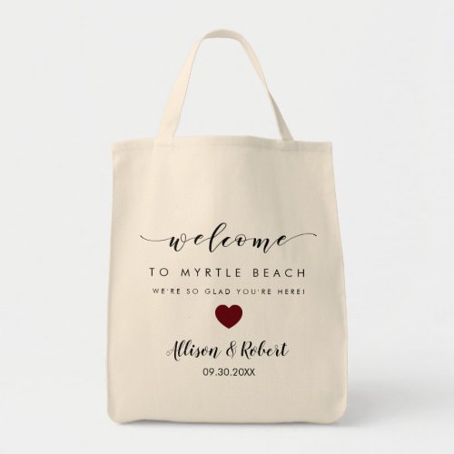 Wedding Welcome Bag with Back Itinerary Burgundy