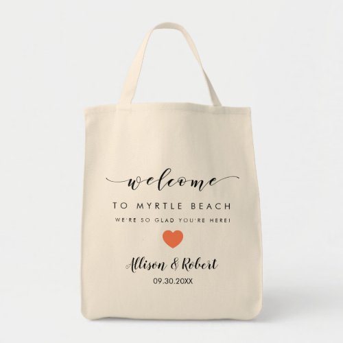Wedding Welcome Bag with Back Itinerary Coral