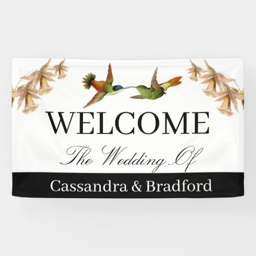 Wedding Welcome Banner   Hummingbird Watercolor 