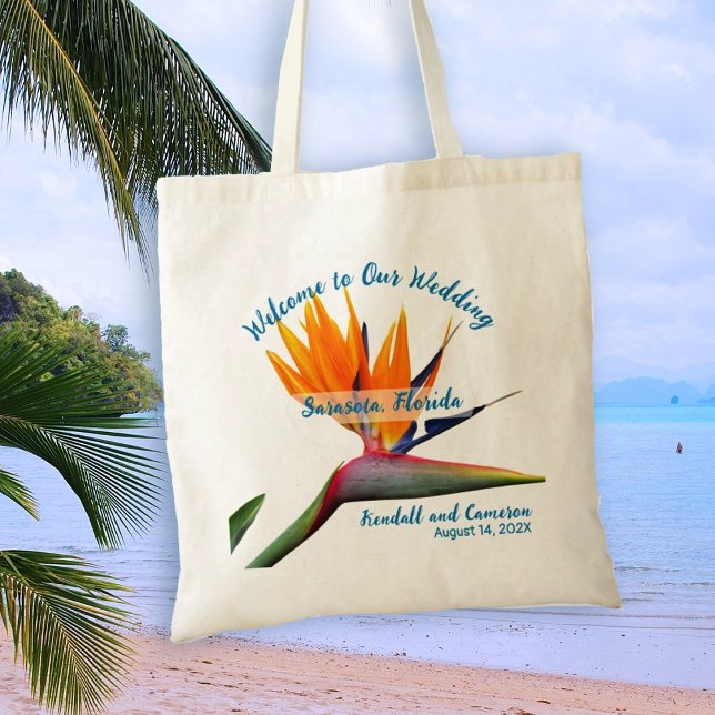 Wedding Welcome Bird-of-paradise Personalized Tote Bag (Creator Uploaded)