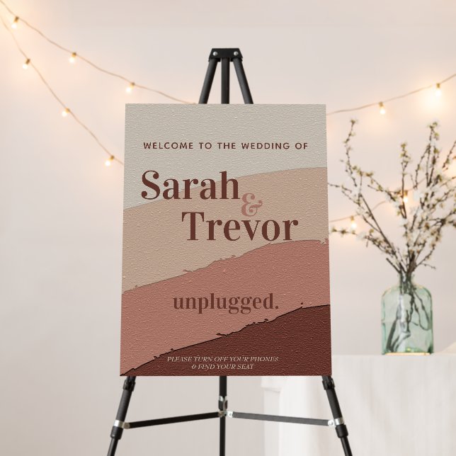 Wedding Welcome Bold 70's style Dusty Rose   Foam Board (In Situ (Stand))