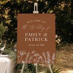 Wedding Welcome Burnt Orange Wildflower Poster<br><div class="desc">Wedding Welcome Burnt Orange Wildflower Poster</div>