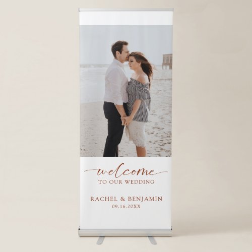 Wedding Welcome Custom Photo Elegant Modern Retractable Banner