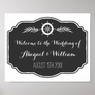 Wedding Welcome Custom Sign Nautical Chalkboard