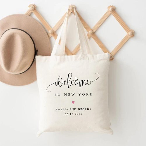 Wedding Welcome EDITABLE COLOR Lovely Calligraphy Tote Bag