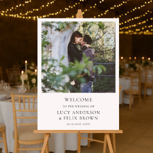 Wedding Welcome Elegant Chic Minimalist Photo Foam Board
