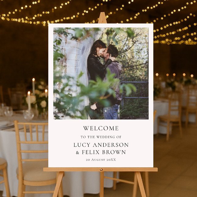 Wedding Welcome | Elegant Chic Minimalist Photo Foam Board (Creator Uploaded)