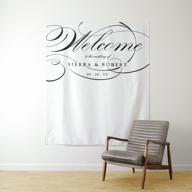 Wedding Welcome Elegant Fancy Script Backdrop (In Situ)