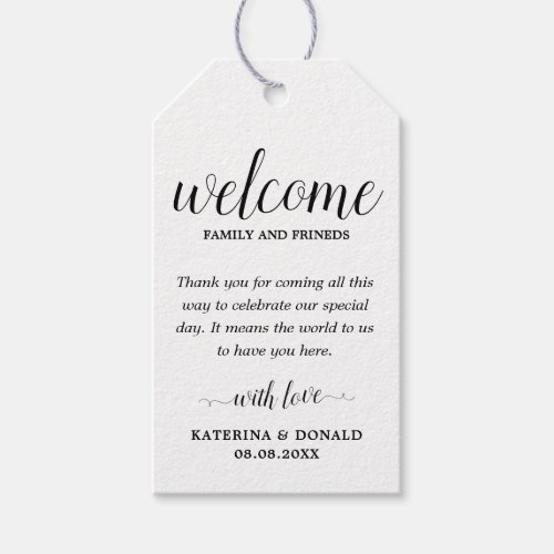 Wedding Welcome Favor Bags  Gift Tags