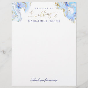 wedding welcome fluid marble letterhead