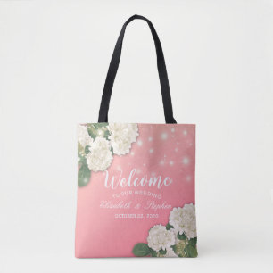 Wedding Welcome Gift Bags Hydrangeas String Lights