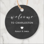 Wedding Welcome Gift Tags, Chalkboard Welcome Favor Tags<br><div class="desc">These welcome bag tags are perfect for tying to bags of treats for your wedding guests to enjoy at their hotel.</div>