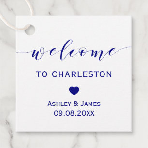 Wedding Welcome Gift Tags for Hotel Bag, Navy Blue