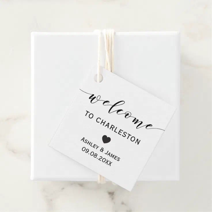 Wedding Welcome Gift Tags for Hotel Welcome Bags | Zazzle