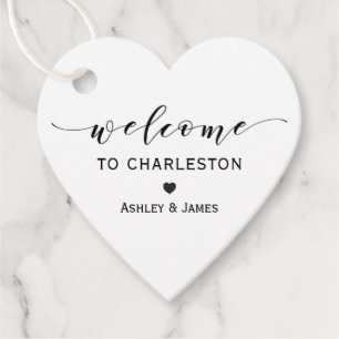 Wedding Welcome Gift Tags, Heart Welcome Tags