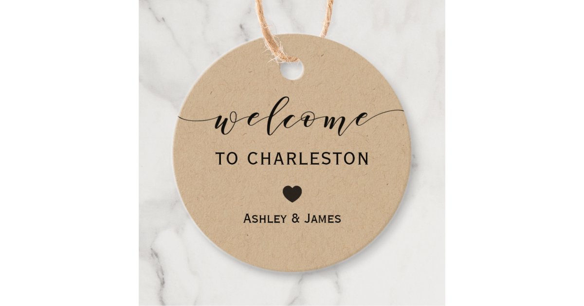 Wedding Welcome Gift Tags, Kraft Welcome Tags | Zazzle