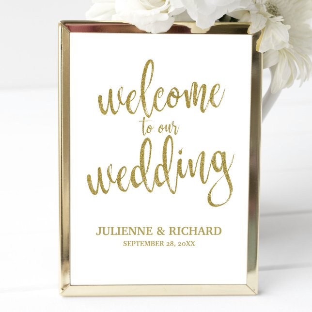 Wedding Welcome Gold Affordable Wedding Sign (Creator Uploaded)