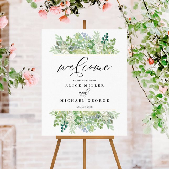 Wedding Welcome Greenery Split Border Foam Board (Creator Uploaded)