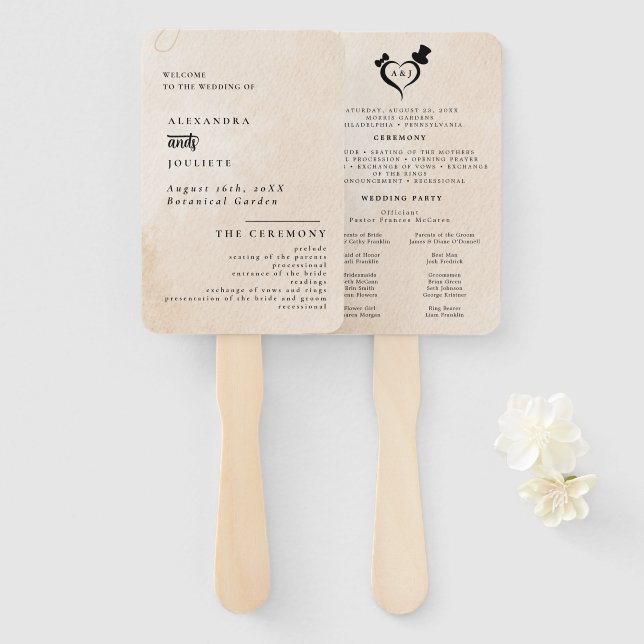  Wedding Welcome Hand Fan (Front and Back)