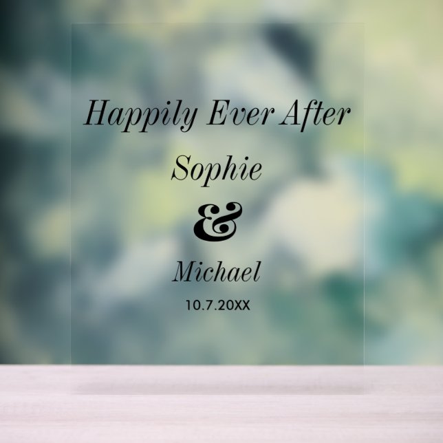 Wedding Welcome Happily Ever After  Acrylic Sign (Neutral)
