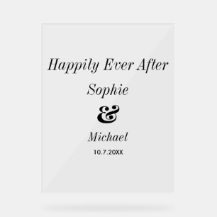 Wedding Welcome Happily Ever After Acrylic Sign