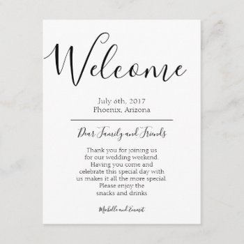 Wedding Welcome Itinerary Note Favor Bag Tag Enclosure Card by GlamtasticInvites at Zazzle