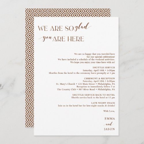 Wedding Welcome letter Boho terracotta Thank You Card