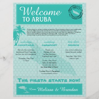Wedding Welcome Letter For Aruba by labellarue at Zazzle