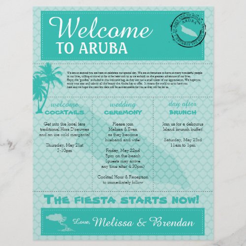 Wedding Welcome Letter for Aruba