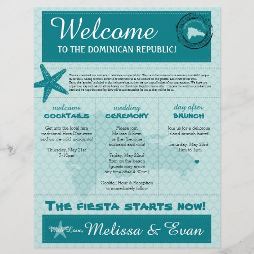 Wedding Welcome Letter for Dominican Republic