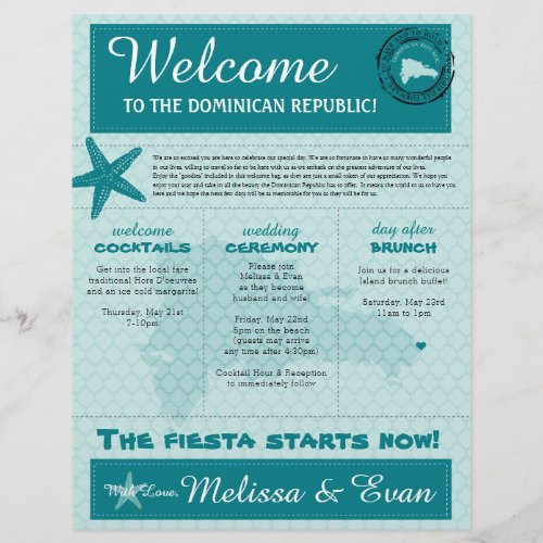 Wedding Welcome Letter for Dominican Republic