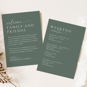 Wedding Welcome Letter & Timeline Itinerary Card