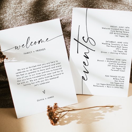 Wedding Welcome Letter Wedding Events Card