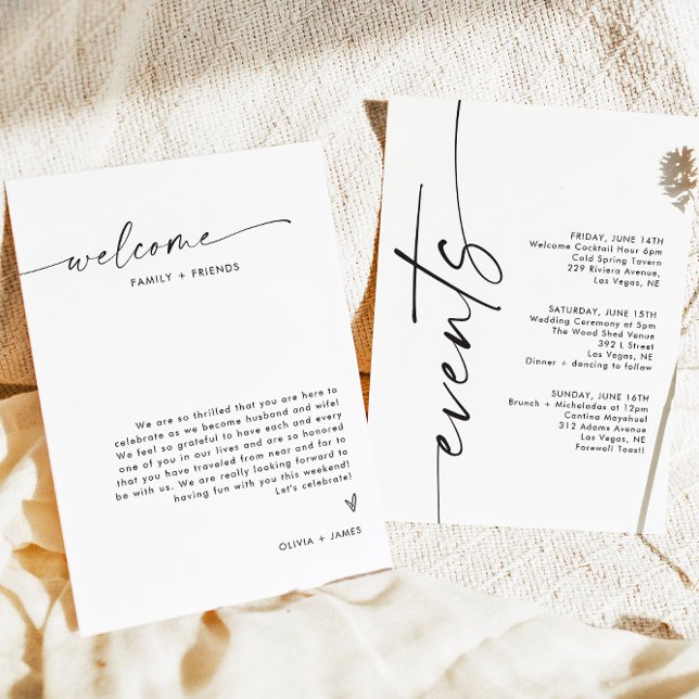 Wedding Welcome Letter, Wedding Events Card (Creator Uploaded)