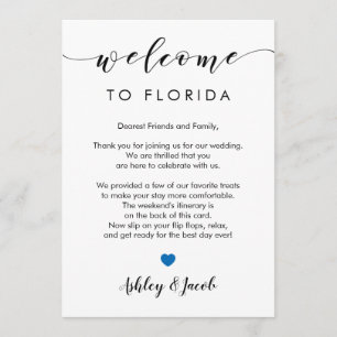 Wedding Welcome Letter & Weekend Itinerary Card